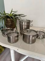 Fissler Professionele Pannenset - 5 Pannen + Stoommand, Ophalen, Gebruikt, Inductieplaat, Pannenset