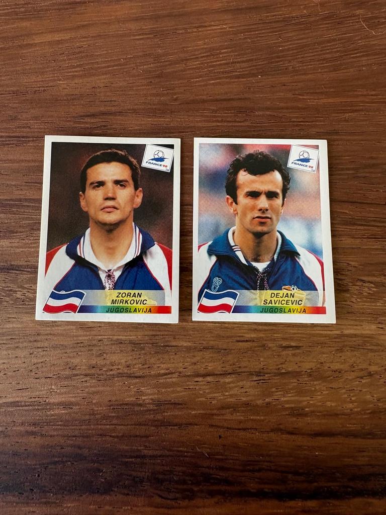 Zoran Mirkovic en Dejan Savicevic stickers, France 98, Ophalen of Verzenden, Nieuw, Stickers en Plaatjes
