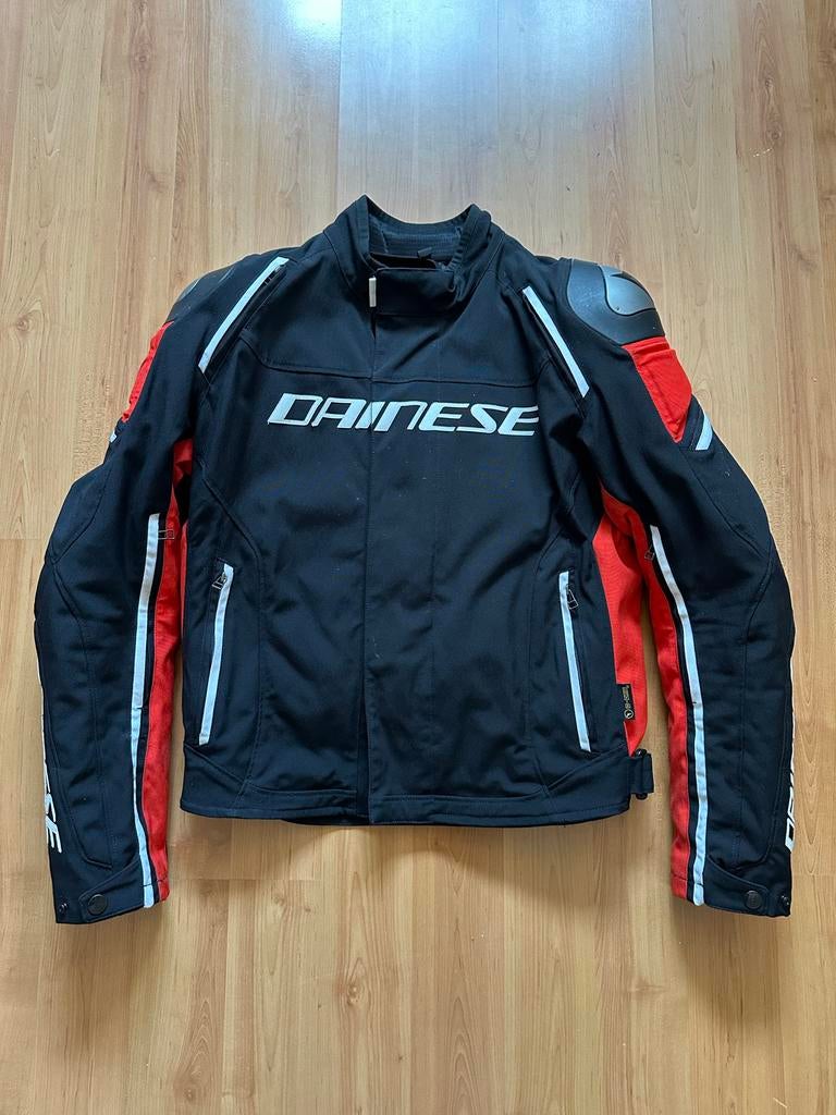 Dainese Racing 3 D-Dry mt 54 (met borst en rug protector), Motoren, Kleding | Motorkleding, Ophalen, Tweedehands, Heren, Jas | textiel