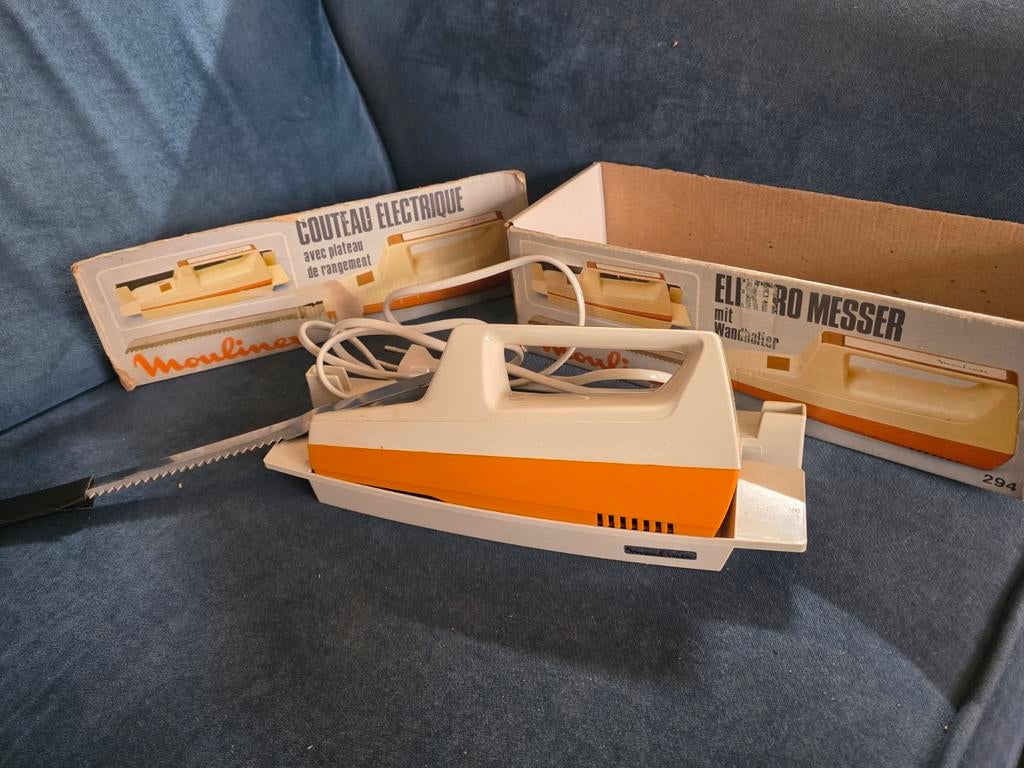 Vintage Moulinex elektrisch broodmes, Ophalen of Verzenden