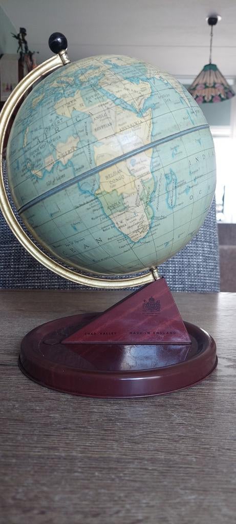 Apart Antiek engels gemerkt blikken globe wereldbol, Ophalen of Verzenden