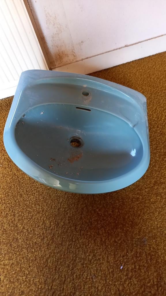 Blauwe wastafel, gebruikt, Ophalen, Gebruikt, Steen, Wastafel
