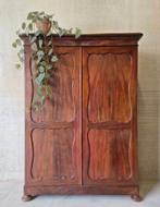 XL Antieke brocante Biedermeier meidenkast vintage hang kast, Ophalen of Verzenden