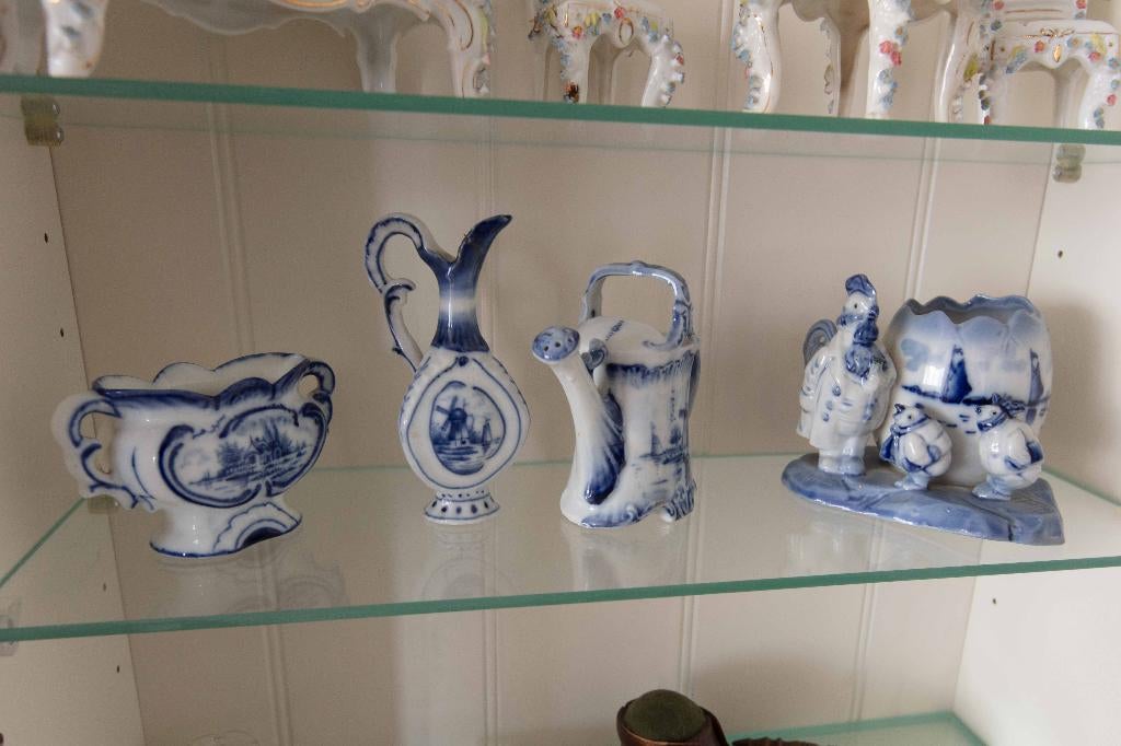 (nr.343/345) Diverse Delfts Blauwe miniaturen en asbakje, Ophalen