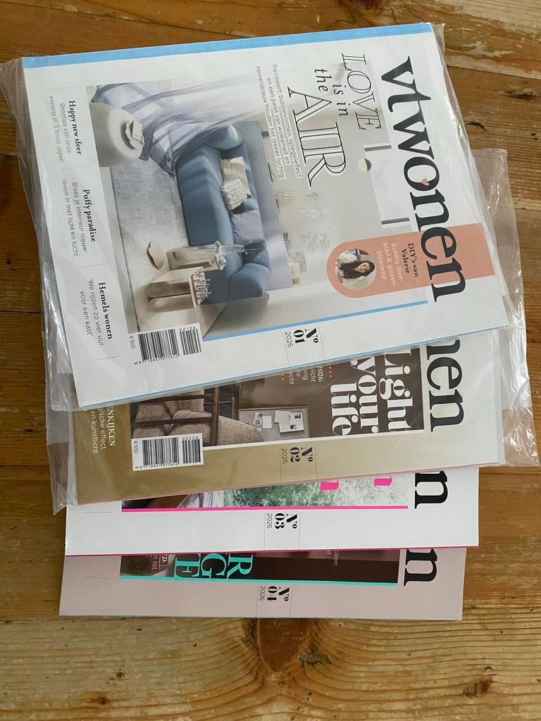 vtwonen tijdschriften 2026 nrs. 1-4 + TrendStyleGuide, Ophalen of Verzenden, Nieuw, Overige typen