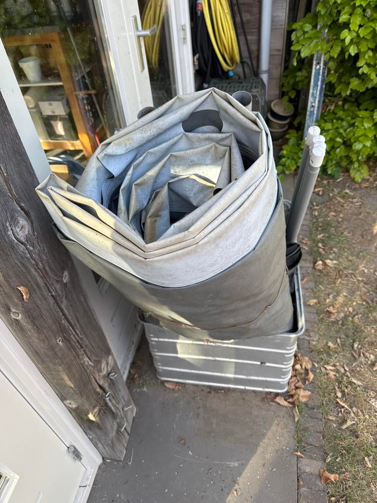 Groot Ovaal Zwembad 1,07 meter hoog compleet pomp slangen, Ophalen, Gebruikt