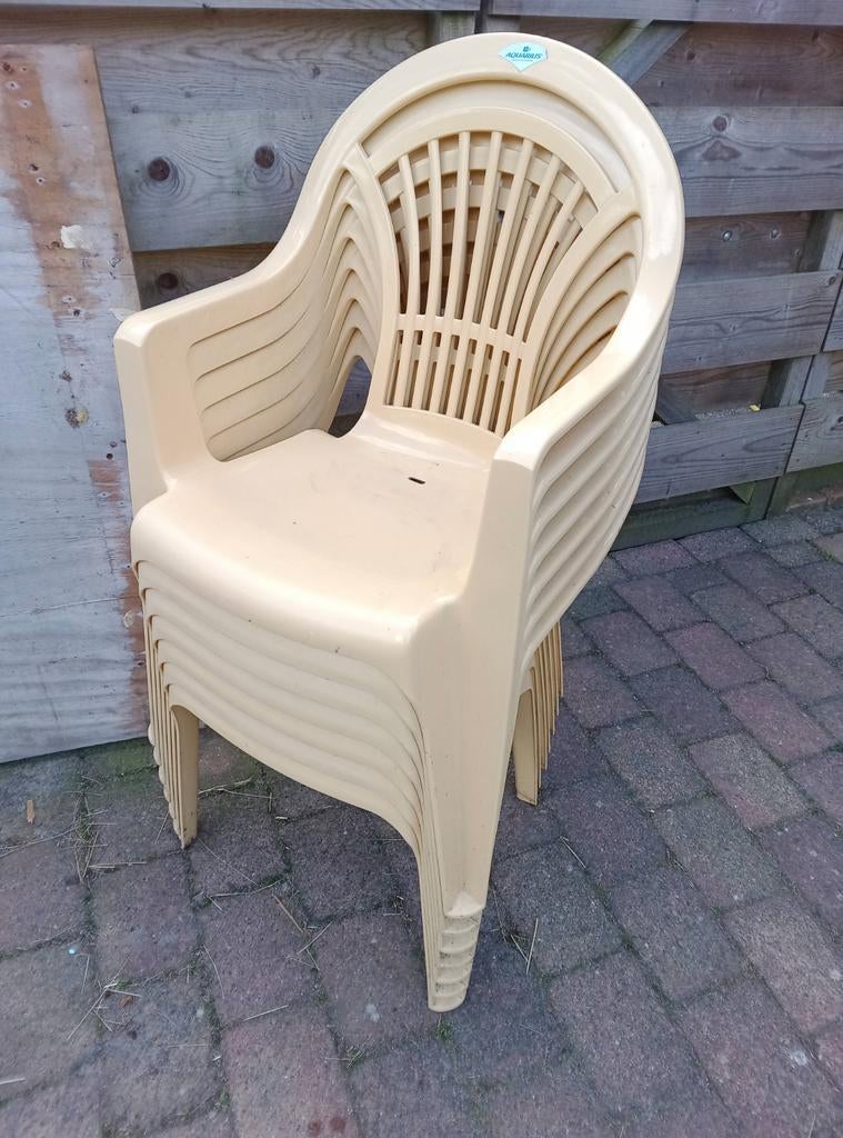 Tuinstoelen, Ophalen, Gebruikt, Kunststof, Stapelbaar