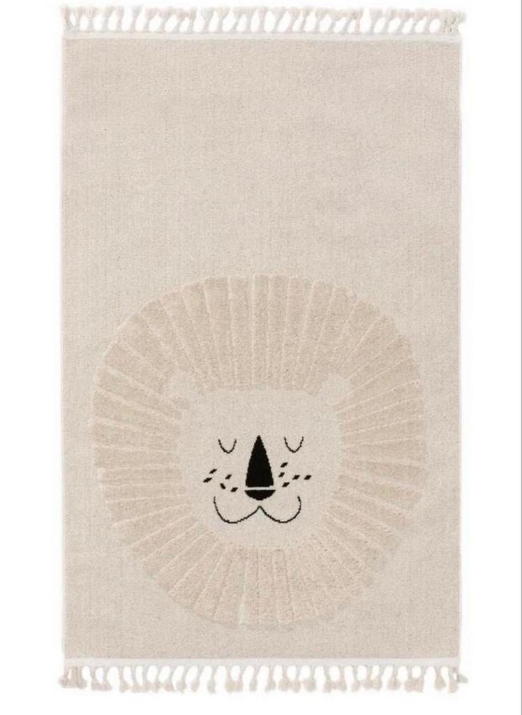 Benuta vloerkleed kinderkamer met leeuw, Ophalen, 100 tot 150 cm, Beige, Zo goed als nieuw