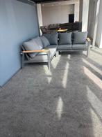 Luxe Aluminium Loungeset - Grijs met Houten Details, 5 zitplaatsen, Aluminium, Ophalen of Verzenden, Zo goed als nieuw