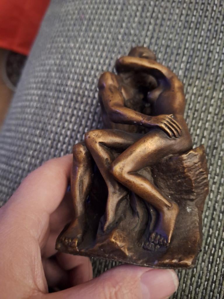 Bronzen miniatuur van de Kus van Rodin, Ophalen of Verzenden