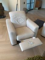 Leren bank en fauteil van het merk Natuzzi, Ophalen, Gebruikt, Leer, Rechte bank