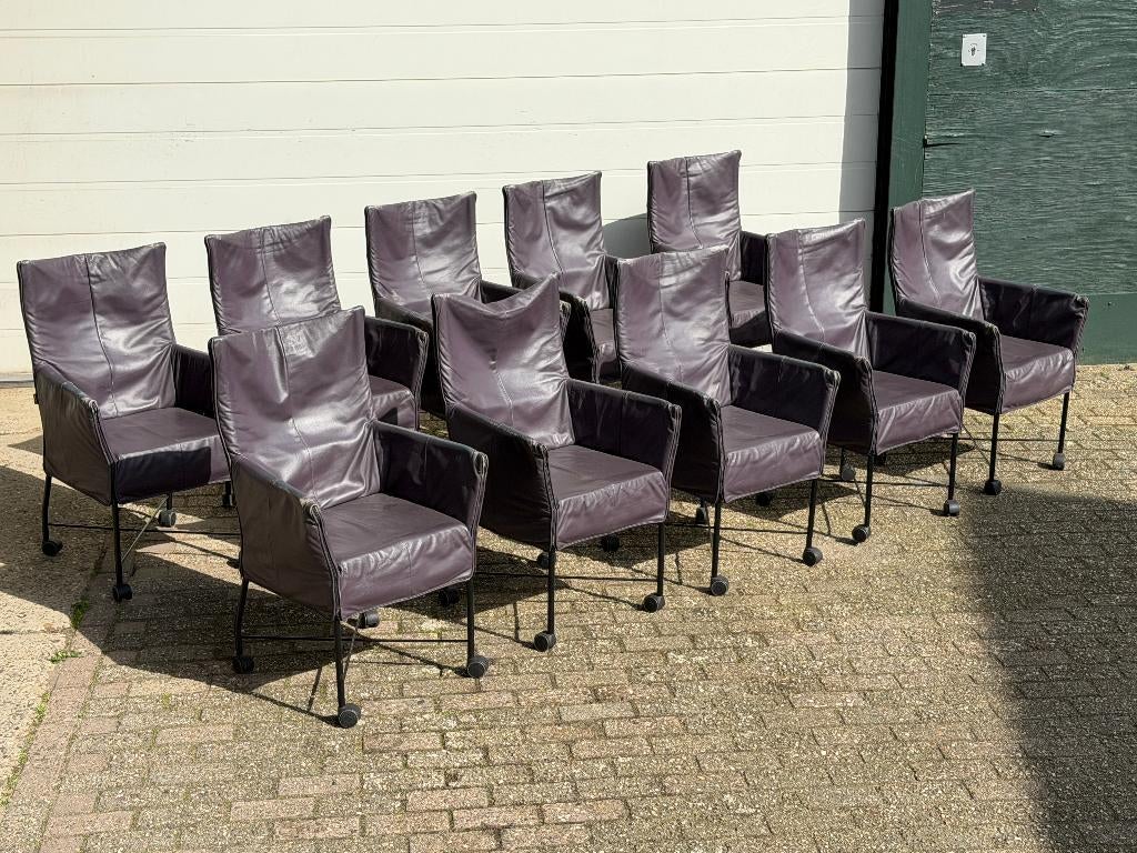 10 Montis Charly stoelen Leer Vintage Design Jaren 70, Ophalen, Gebruikt, De Sede Ligne Roset Togo Retro B&B Italia Vitra Eames Bambole