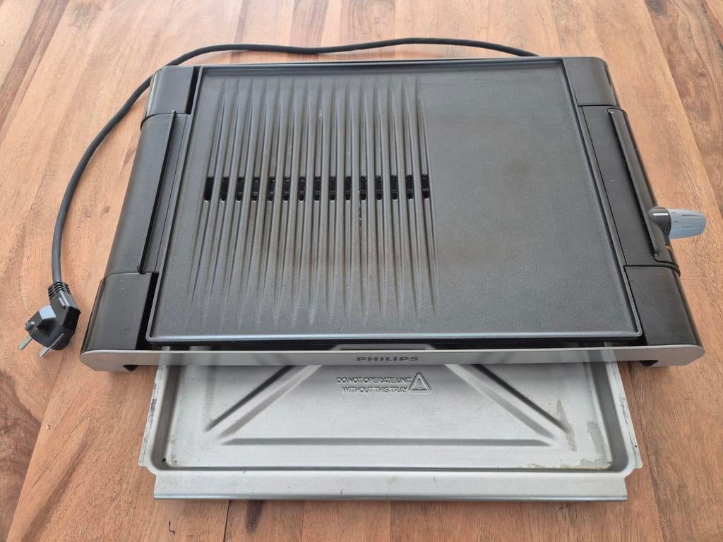 Philips tafelgrill / grilplaat / bakplaat - 55 x 15 x 36,7cm, Ophalen, Uitneembare platen, Zo goed als nieuw