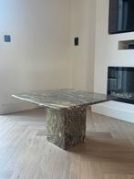 Cipollino Ondulata marmeren salontafel – Vintage – Topstaat, Overige materialen, 50 tot 100 cm, Travertin japandi vintage marmeren natuursteen