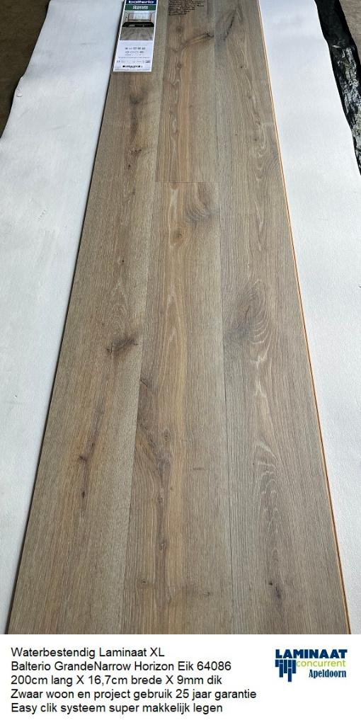 90,20m2 Waterbestendig 9mm Laminaat Horizon Eik 44pak =€1295, Bruin, 75 m² of meer, Nieuw, Ophalen of Verzenden