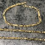 14 karaat gouden ketting met armband versace schakel monte, Ophalen of Verzenden, Nieuw, Goud