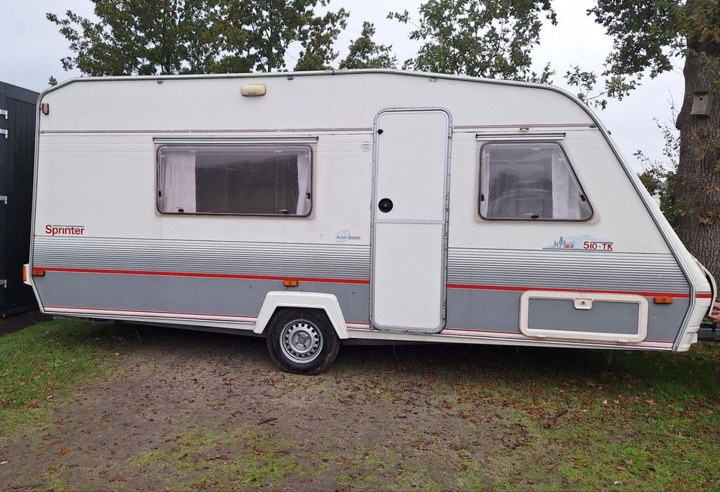 Caravan Beyerland Sprinter TK 510, Caravans en Kamperen, Caravans, Particulier, tot en met 5, 750 - 1000 kg, Treinzit, Beyerland