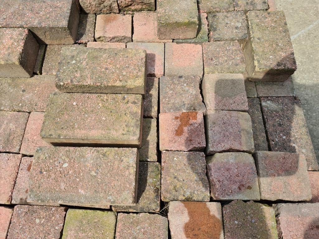 8m² klinkertjes 5x8x15cm bestrating sierbestrating, Tuin en Terras, Ophalen, Gecoat, Gebruikt, Klinkers