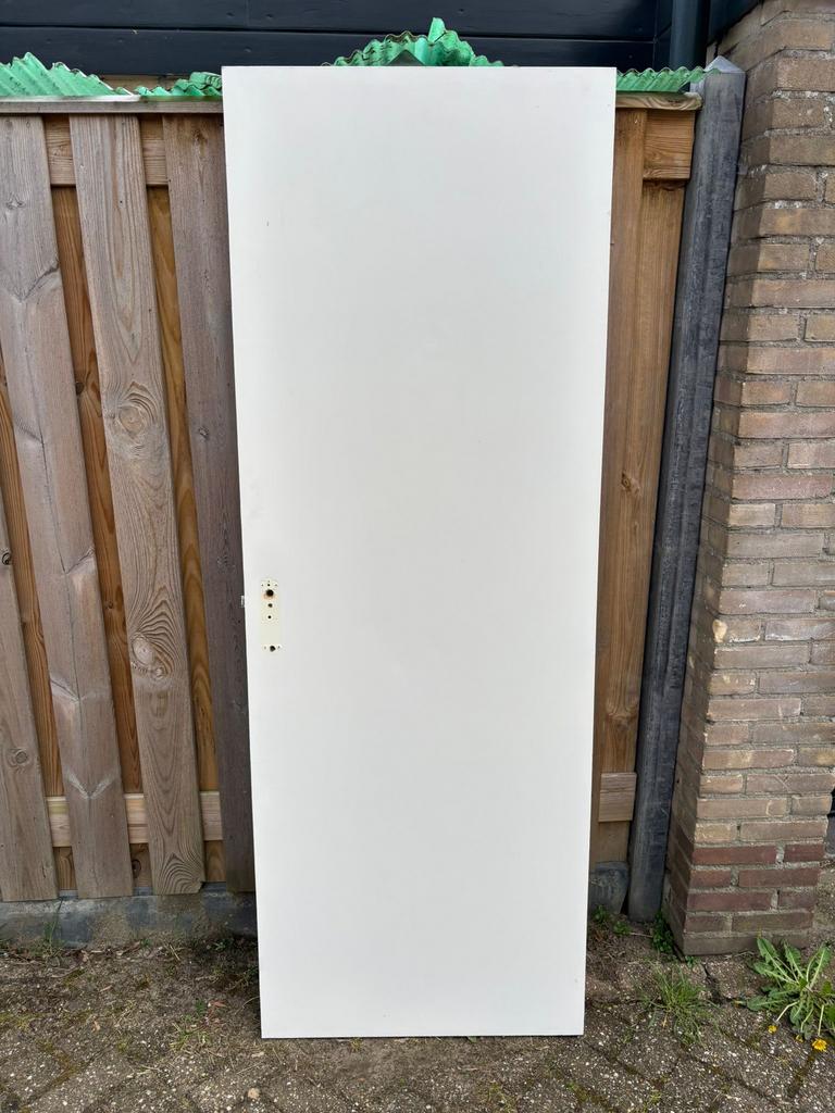 Witte binnen deur 202h x 73b x 4d, Doe-het-zelf en Verbouw, Deuren en Horren, Ophalen, Gebruikt, Minder dan 80 cm, Binnendeur