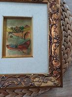 Schilderij Italiaans 22 karaats goud brocante oude lijst, Ophalen of Verzenden