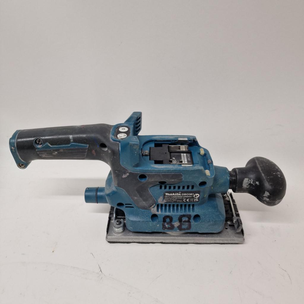 MAKITA DBO381 18V LXT Vlakschuurmachine Body | Inc garantie, Makita, Zo goed als nieuw, Support@makita.com, Makita Corporation, 3-11-8, Sumiyoshi-cho, 
Anjo, Aichi 446-8502
Japan