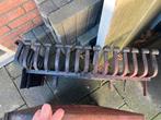 Haardhoutrek / openhaard rek met vonkenscherm en aslade, Huis en Inrichting, Haarden, Ophalen of Verzenden, Gebruikt, Vrijstaande haard