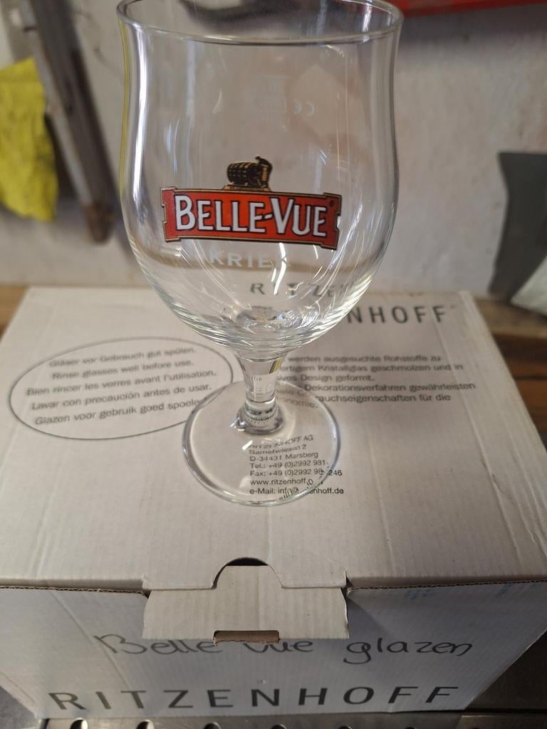 Belle Vue Kriek bierglazen - Ritzenhoff (6 stuks), Nieuw, Ophalen of Verzenden, Meerkleurig, Overige merken