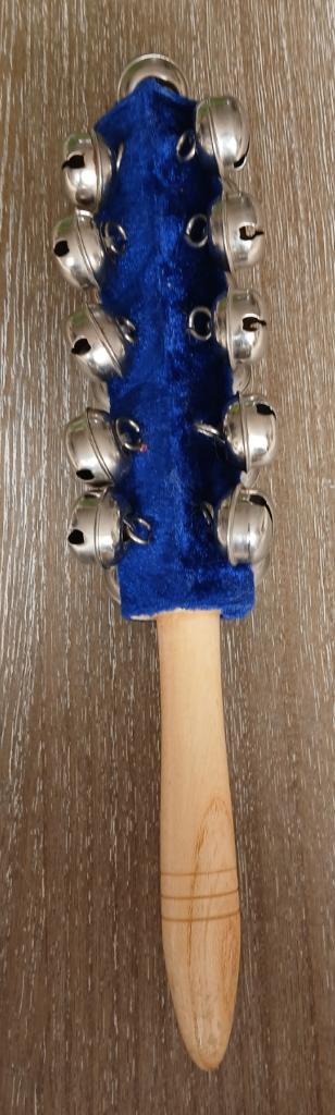 Tamboerijn Bellenstok blauw schellenstaaf met 21 belletjes, Muziek en Instrumenten, Percussie, Ophalen of Verzenden, Zo goed als nieuw
