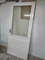 Hardhouten Meranti Buitendeur met Dubbelglas, Gebruikt, Ophalen of Verzenden, Buitendeur, 200 tot 215 cm