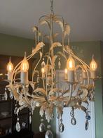 Mooie kroonluchter met nieuwe glazen druppels en LED lampen, Ophalen of Verzenden, Zo goed als nieuw, Metaal