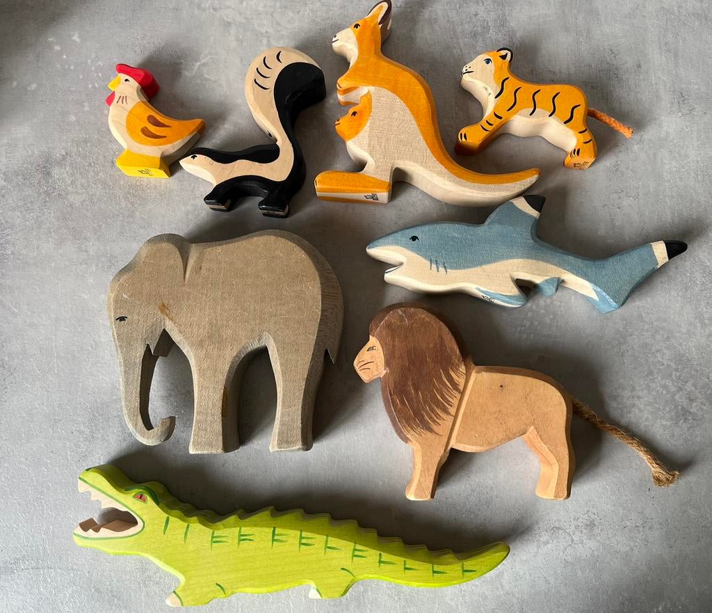 Set van 8 verschillende Holtziger dieren, Kinderen en Baby's, Speelgoed | Houten speelgoed, Ophalen of Verzenden, Zo goed als nieuw