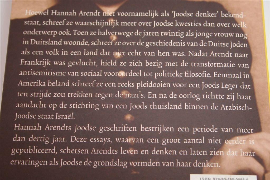 Joodse Essays — Geschriften van Hannah Arendt, Boeken, Ophalen of Verzenden, Zo goed als nieuw