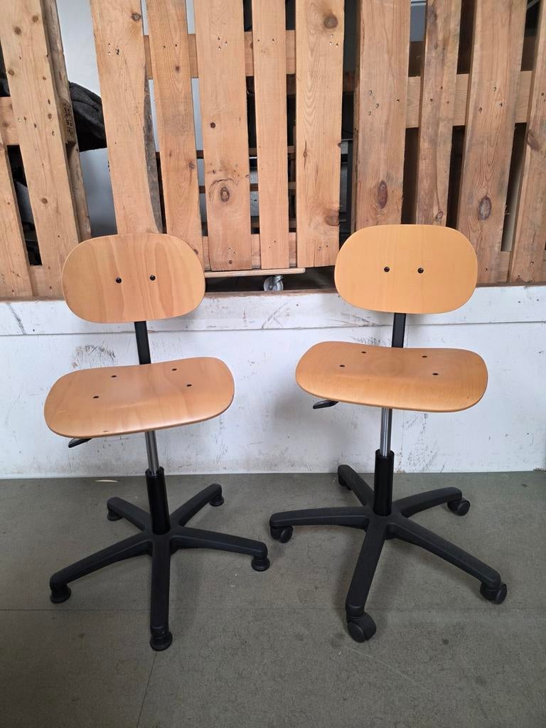 1 houten werkstoel / bureaustoel, Huis en Inrichting, Bureaustoelen, Zo goed als nieuw, Bureaustoel, Bruin, Ophalen