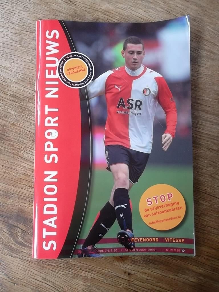 Programmaboekje 17 Feyenoord - Vitesse 20 maart 2010, Ophalen of Verzenden, Gelezen, Watersport en Hengelsport