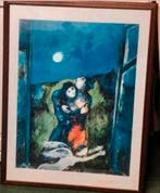 MARC CHAGALL 'Lovers in Moonlight' mooi ingelijst, Antiek en Kunst, Ophalen