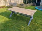 Aluminium tuintafel 100x200cm met kruispoten, Ophalen of Verzenden, Gebruikt, Rechthoekig, Aluminium