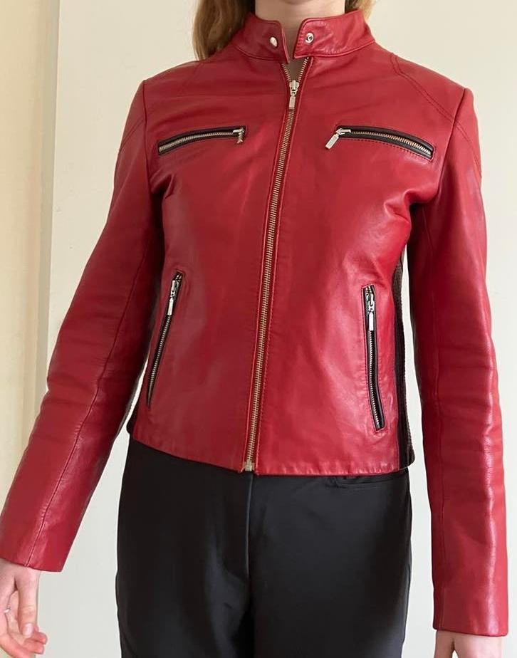 Leren bikerjack Arma M, Ophalen, Zo goed als nieuw, Maat 38/40 (M), Rood