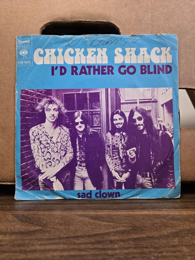 Chicken shack - I'd rather go blind, Cd's en Dvd's, Vinyl Singles, Zo goed als nieuw, Beschermende buitenhoes, Fotohoes, Single