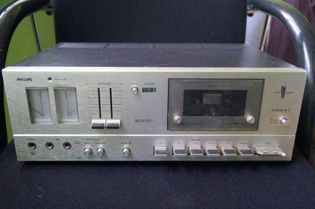 Philips N2541 Cassettedeck, Ophalen of Verzenden, Enkel, Philips, Tape counter