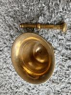 Antieke bronzen vijzel met stamper, Ophalen of Verzenden