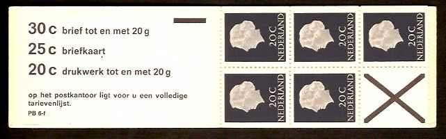 Nederland Postzegelboekje 6fFp postfris 1972, Postzegels en Munten, Postzegels | Nederland, Ophalen of Verzenden, Na 1940, Postfris
