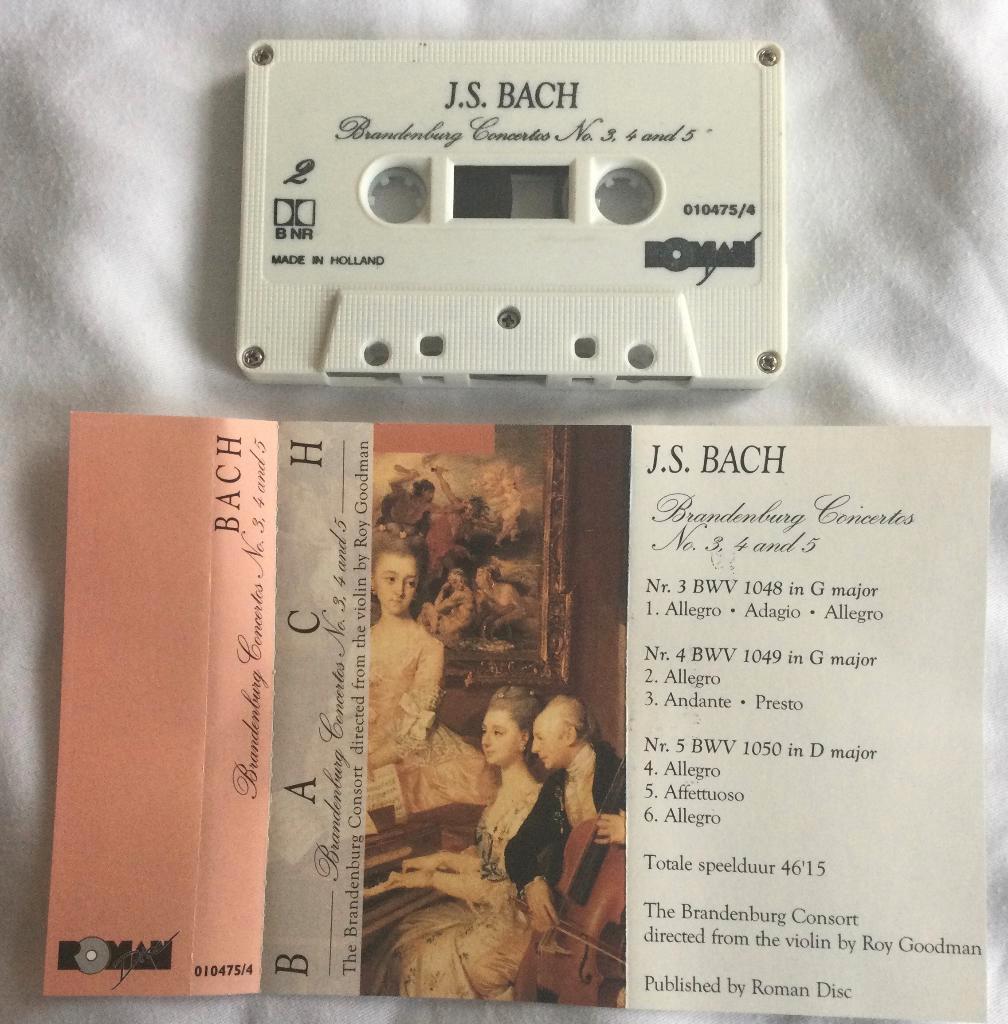 Bach Brandenburg concertos no 3,4,5 MC, Gebruikt, Klassiek, 1 bandje, Ophalen of Verzenden