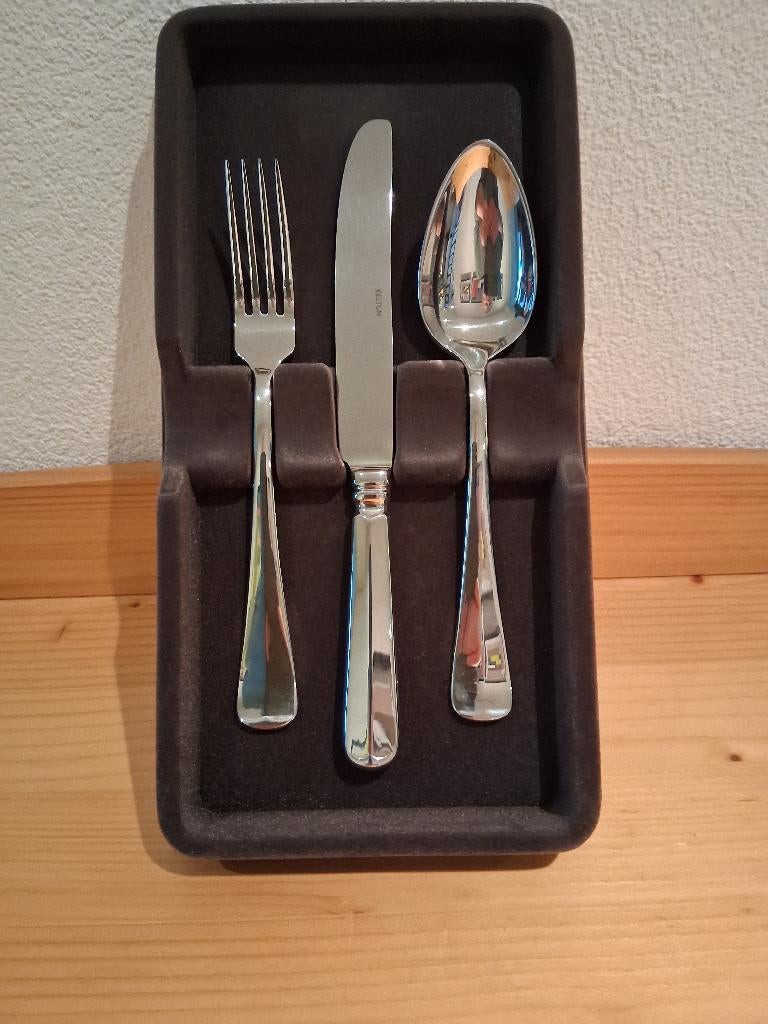 Bestekset 3-delig Keltum verzilverd - Haags Lofje, Nieuw, Ophalen of Verzenden, Rvs of Chroom, Vaatwasserbestendig