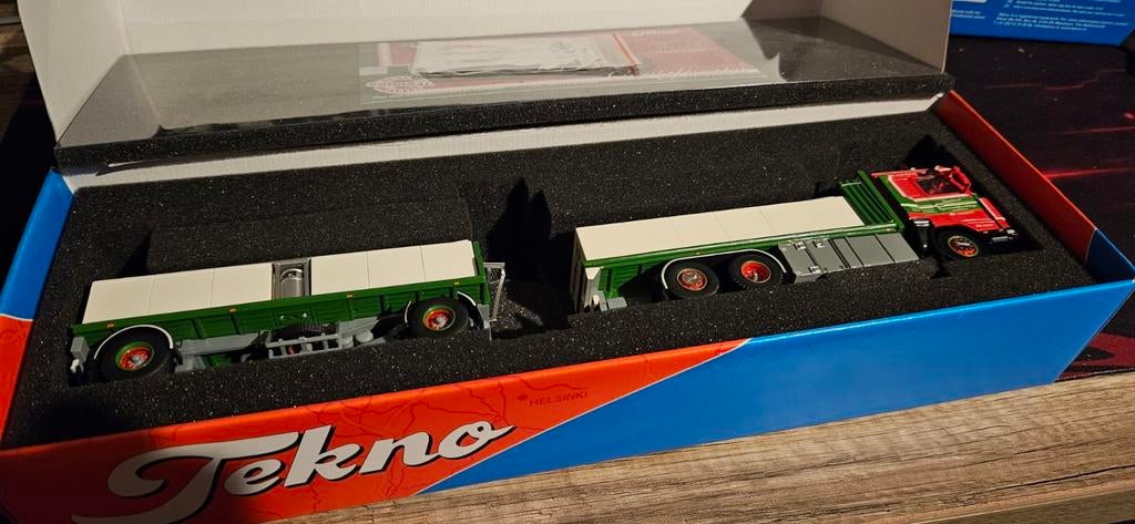 Tekno Scania 143M Donslund R054037H+, Ophalen of Verzenden, Zo goed als nieuw, Bus of Vrachtwagen, Tekno