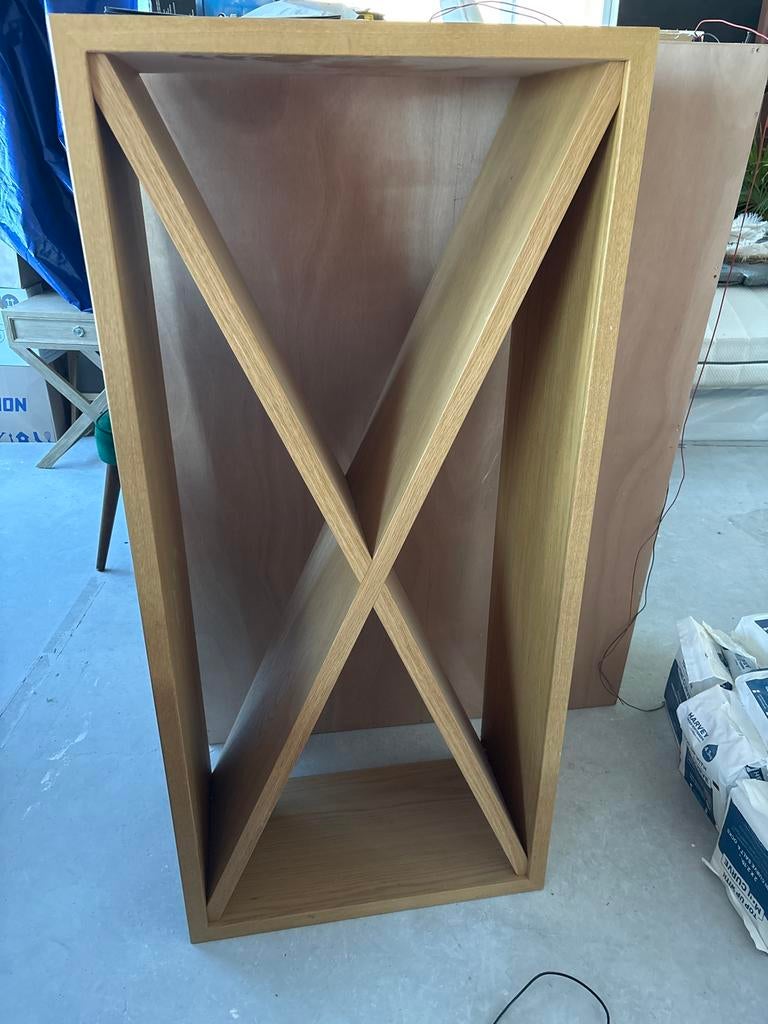 2x Eikenhouten Wijnrek/Boekenkast - Horizontaal & Verticaal, Huis en Inrichting, Ophalen, Met plank(en), 100 tot 150 cm, Eikenhout