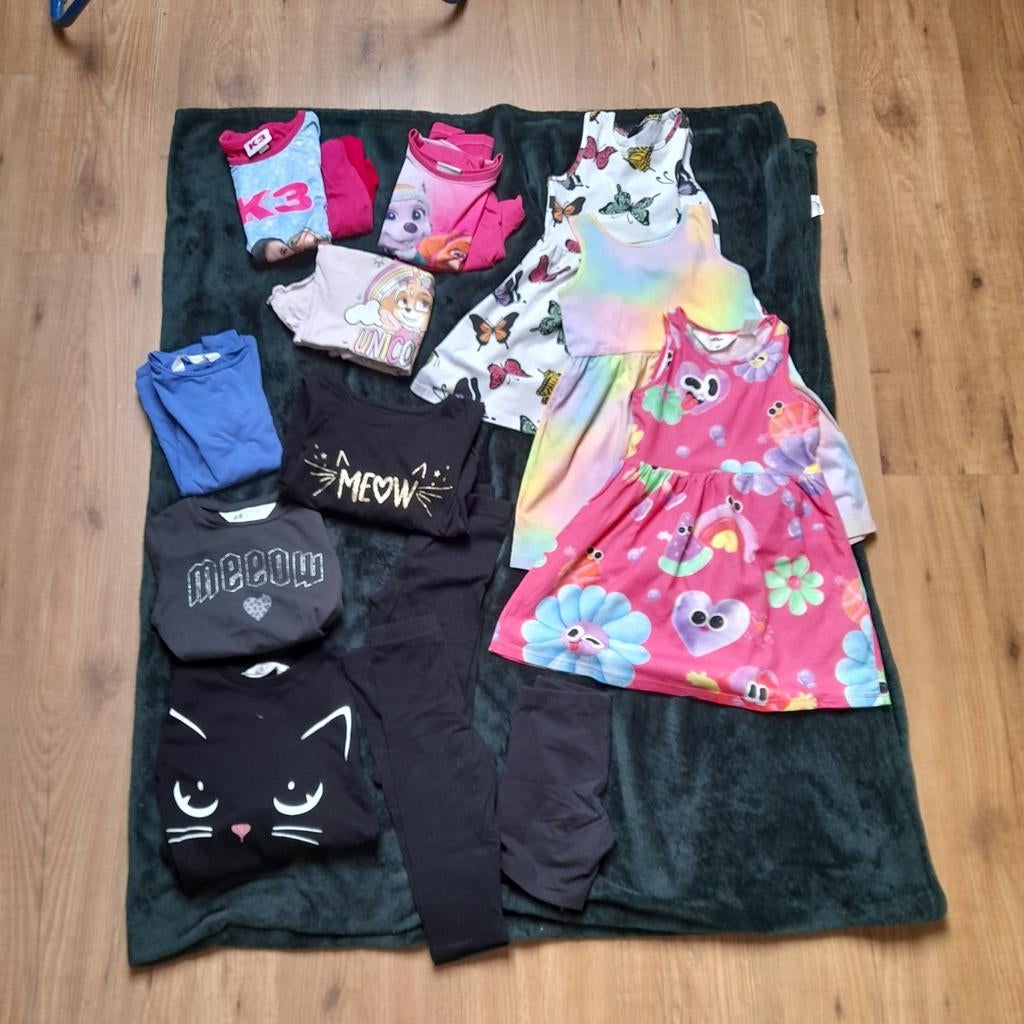 14 delig meisjes pakket 98/104.blauwe shirt is verkocht., Ophalen of Verzenden, Zo goed als nieuw, Maat 34 (XS) of kleiner