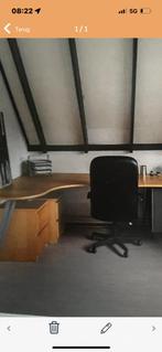 Bureau met bureaustoel en 3 onderkastjes, Huis en Inrichting, Bureaus, Ophalen, Gebruikt