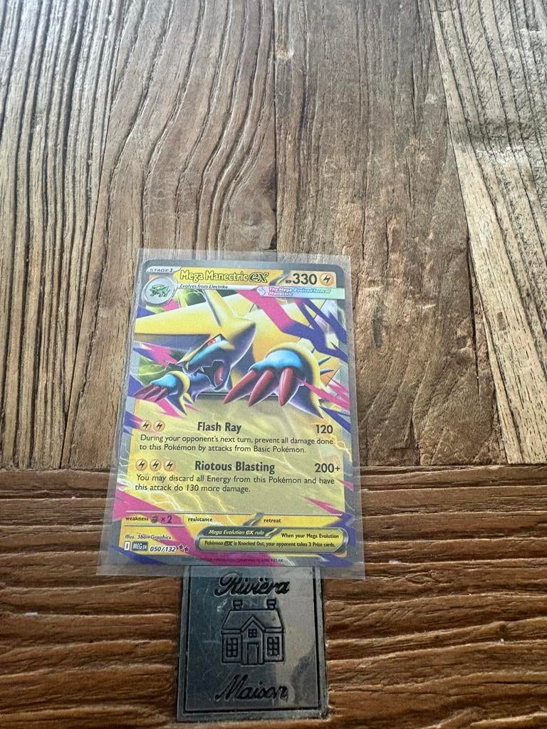 Mega Manectric ex - mega evolution - 050/132, Ophalen of Verzenden, Gebruikt, Losse kaart, Foil