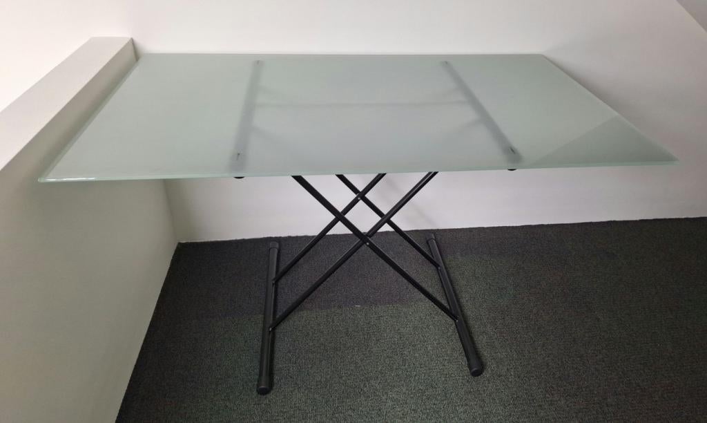 Glazen tafel 80x130 cm, Huis en Inrichting, Tafels | Eettafels, Ophalen, Rechthoekig, 100 tot 150 cm, 50 tot 100 cm