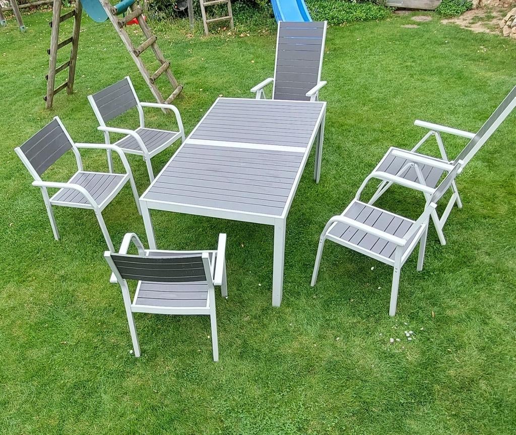 Tuinset van ikea, Tuin en Terras, Ophalen, Gebruikt, 6 zitplaatsen, Aluminium